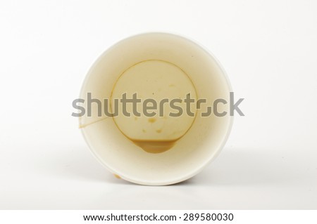 Abstract photography of inside empty paper coffee cup