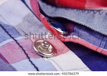 Modern snap fastener button for clothing macro close up ストックフォト © 