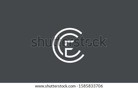 Circle monogram letters CCF,CFC,FCC,C and F symbol icon 