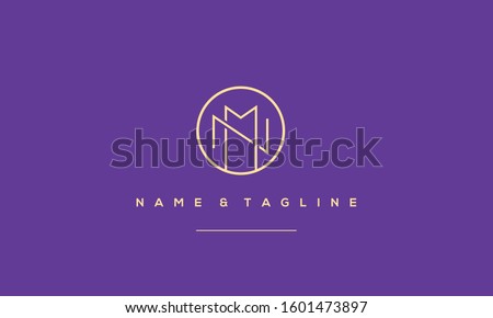 Alphabet letters monogram logo MN,NM,N and M Imagine de stoc © 