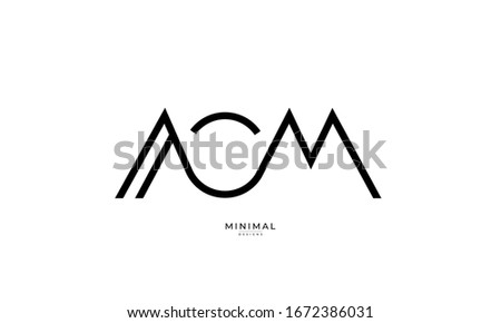 Alphabet letter monogram icon logo ACM