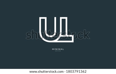 Alphabet letter icon logo UL