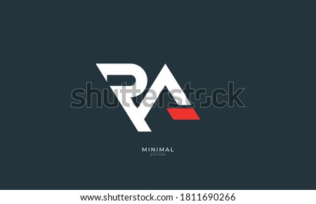Alphabet letter icon logo RA Stock fotó © 