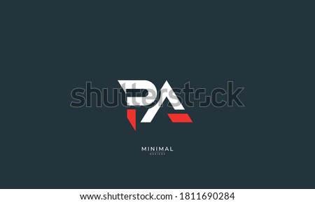 Alphabet letter icon logo PA