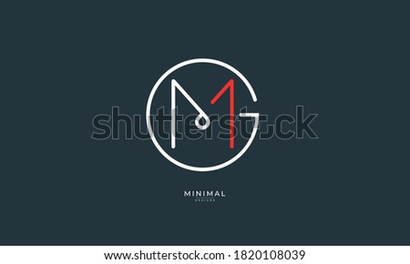 Alphabet letter icon logo GM or MG Stok fotoğraf © 
