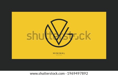 Alphabet letter icon logo GV or VG