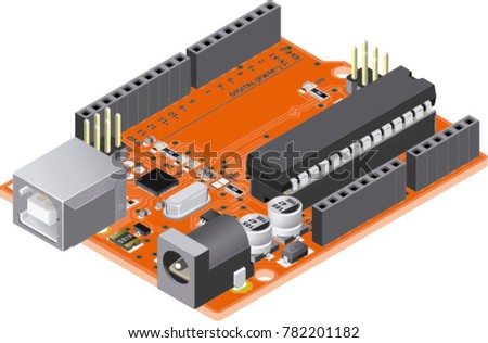 DIY Micro-controller Electronic Board Isometric View