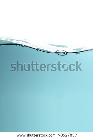 air bubbles in water isolated on white