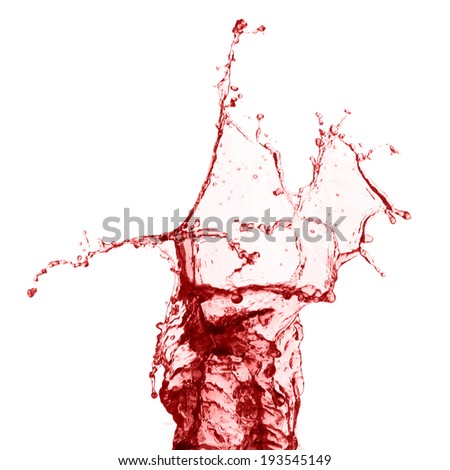 splash of red juice isolated on white background