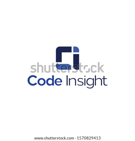 C and I initial letter logo designs, Code Insight for software logo inspirations Stock fotó © 