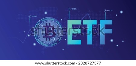 ETF BTC Coin Exchange traded fund Trading Investment Business finance ,ETF bitcoin traded fund stock market trading investment financial concept.