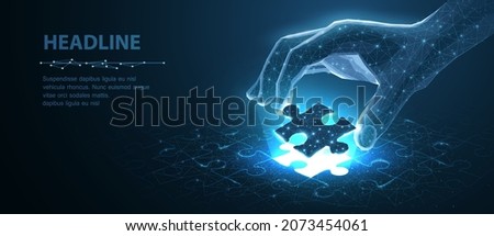 Puzzle. Business strategy, success solution, jigsaw games symbol. Idea metaphor. Creative idea, connection, challenge, join us concept Foto stock © 