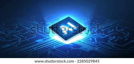 AI technology. Chip with AI latters and circuit board. Artificial intelligence, Computer chip, Future quantum computing, Deep learning algorithms, Tech innovation, Machine learning concept