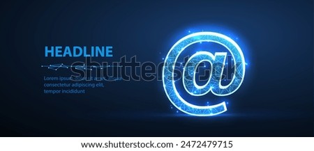 Digital email sign. AI mailing, email icon, inbox logo, envelope symbol, e-mail mailbox, send notice, message receive, correspondence e, email address, newsletter concept