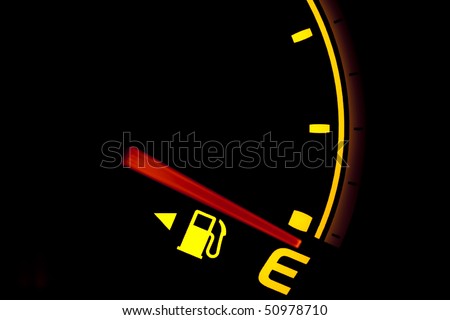 Fuel gauge showing and empty tank