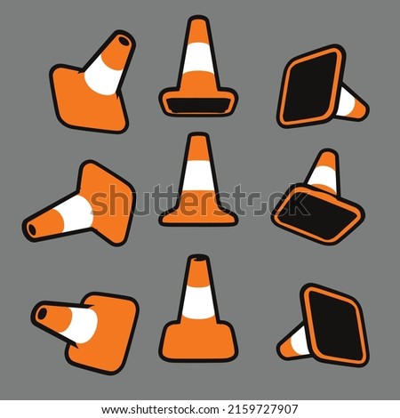 traffic cone in different poses