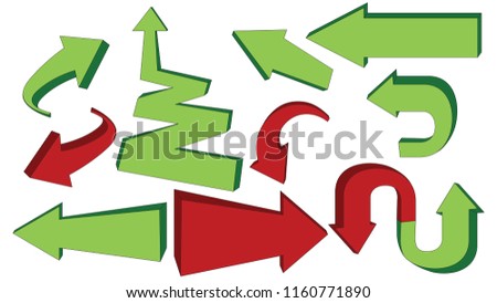 green and red arrow vector
