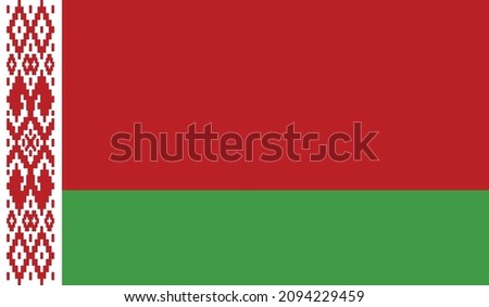 Flag of Belarus. Vector. Accurate dimensions, elements proportions and colors. Original and simple Belarus flag isolated vector in official colors and Proportion Correctly
