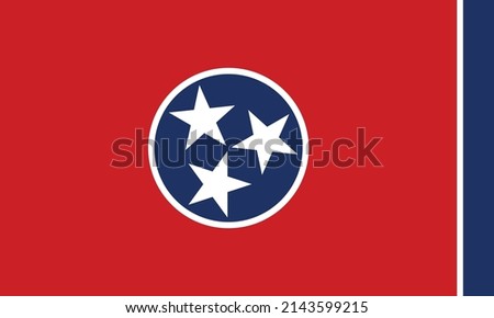 Flag of Tennessee. State of Tennessee USA. United States. United States of America US.