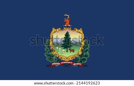 Flag of Vermont. State of Vermont USA. United States. United States of America US.