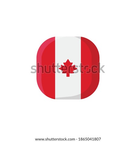 Canada Icon, National Flag Square Symbol.