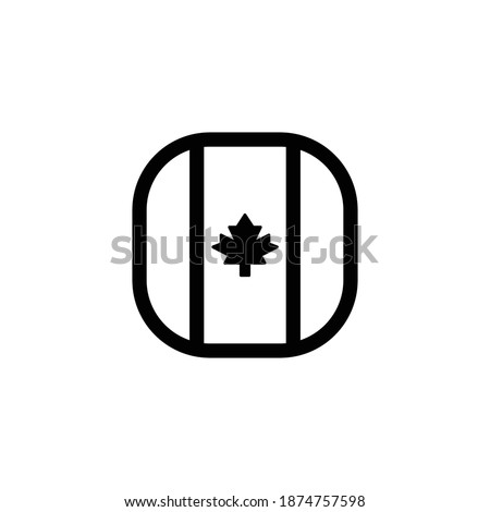 Canada Icon, National Flag Square Symbol.