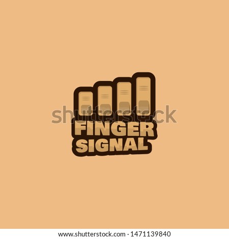 finger signal logo design template.