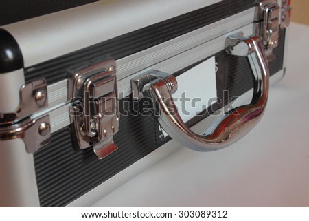 small flat suitcase close-up