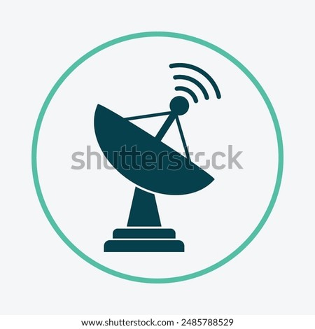 Satellite dish friendly trendy icon attractive abstract vector illustration artwork design