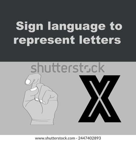 X Sign Language Alphabet ASL representing letters of the English alphabet
