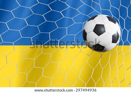 Soccer Background with Ukraine Flag