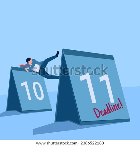 people jump dates to work deadlines, a metaphor for deadlines. Simple flat conceptual illustration.