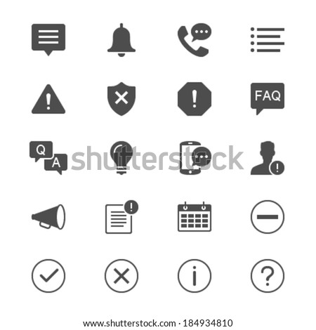 Information and notification flat icons