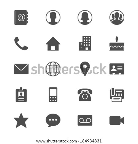 Contact flat icons