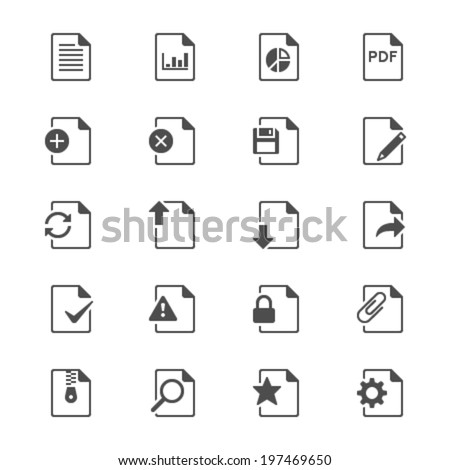 Document flat icons