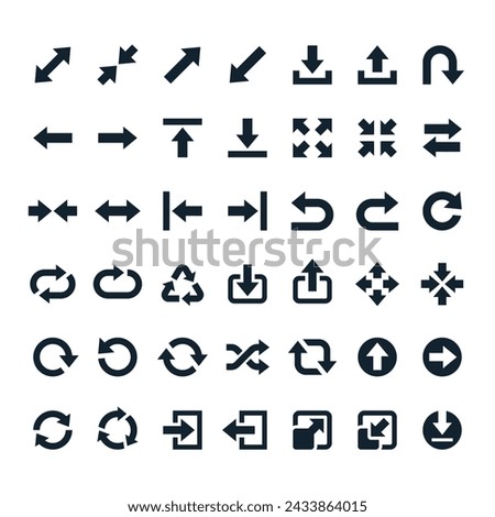 Arrow simple icons. Pixel perfect.