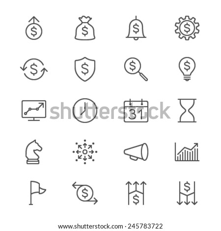 Business thin icons