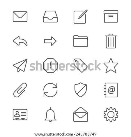 Email thin icons
