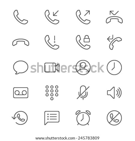 Telephone thin icons
