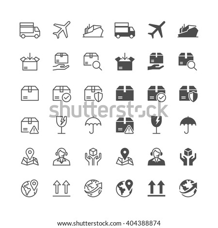 Logistics and shipping icons, included normal and enable state.