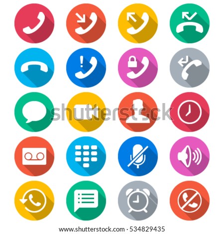 Telephone flat color icons