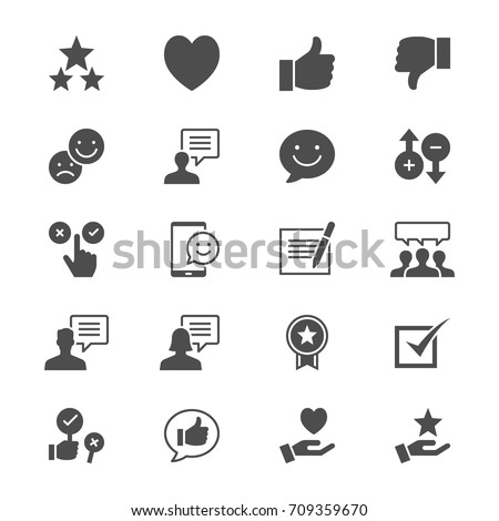 Feedback and review flat icons