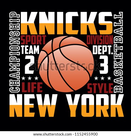 Basketball,knicks new york,images design vector illustration for t shirt