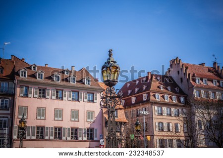 Street lamp in the old town of Strasbourg