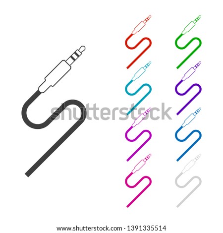 Aux connector icon. Different colors. Vector on white background