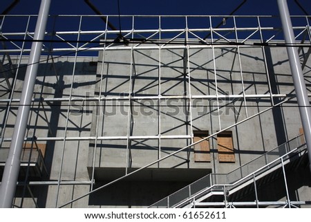 wall and steel stairs