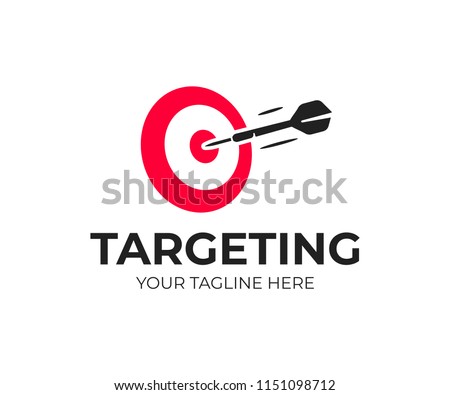 Target logo design. Dartboard and dart vector design. Target goal and arrow logotype