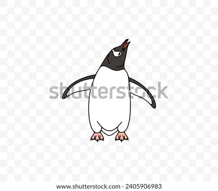 Subantarctic penguin or gentoo penguins, graphic design. Animal, bird, avian, feathered, antarctica and nature, vector design and illustration