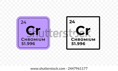 Chromium, chemical element of the periodic table vector design