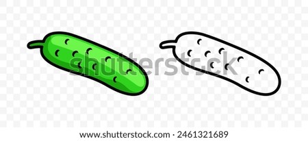 Cucumber, pickle, vegetable, graphic design. Gherkins and plant, fruit, food and meal, nourishment, vector design and illustration